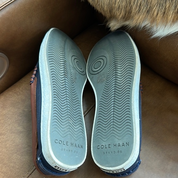 Cole Haan Men's Navy and Brown Loafers - Picture 6 of 6